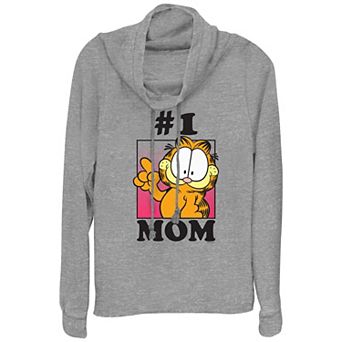 Women's Garfield #1 Mom Cowlneck Graphic Lightweight Long Sleeve