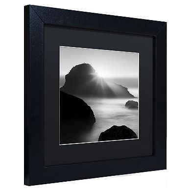 Trademark Fine Art Moises Long Sunset at Indian Beach Matted Framed Wall Art