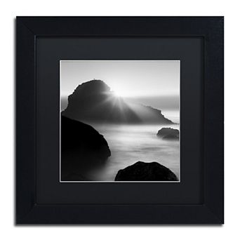 Trademark Fine Art Moises Long Sunset at Indian Beach Matted Framed Wall Art