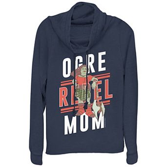 Women's Shrek Ogre Rebel Mom Cowlneck Graphic Lightweight Long Sleeve