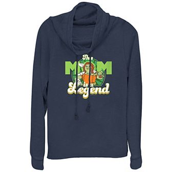 Women's Shrek This Mom Is A Rebel Cowlneck Graphic Lightweight Long Sleeve