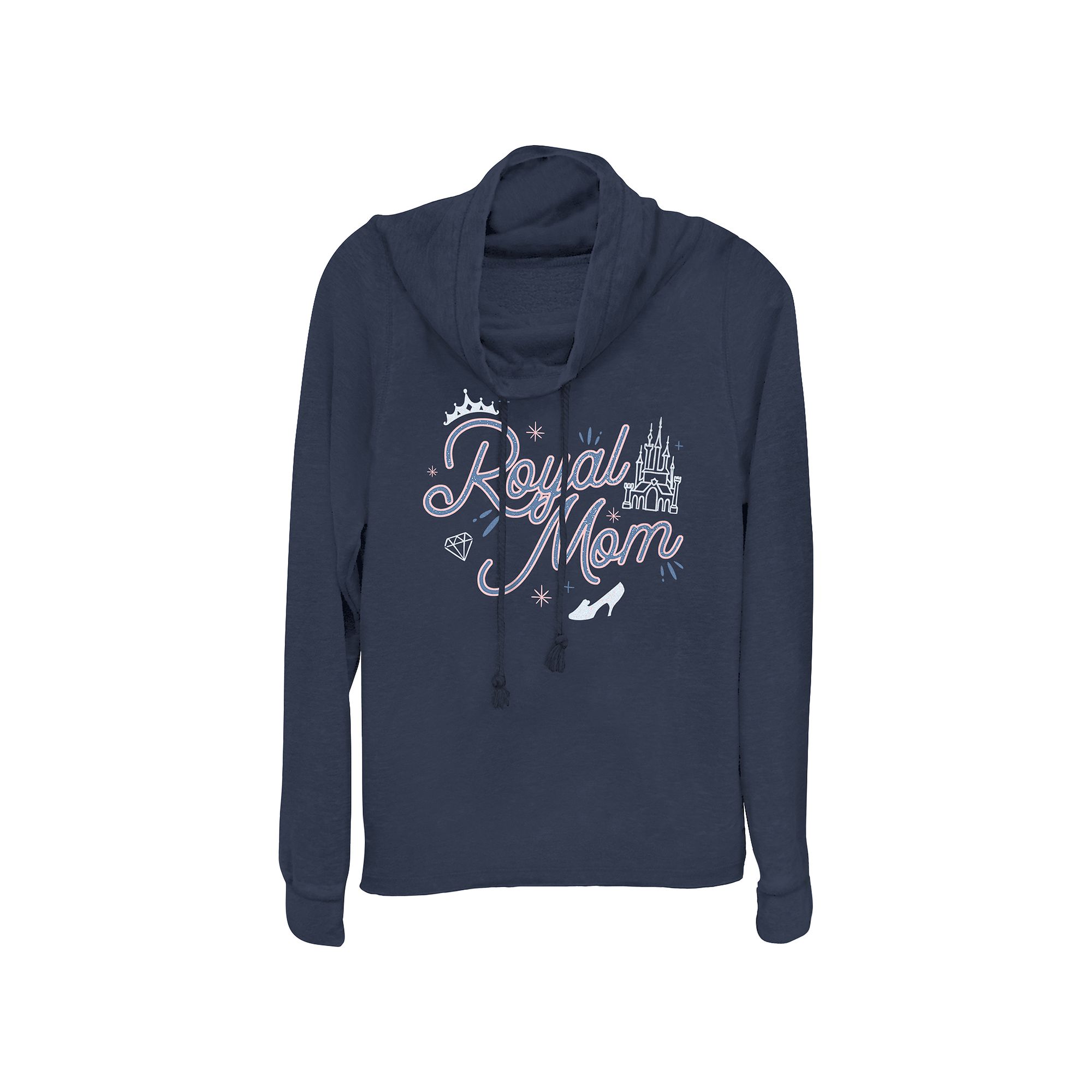 Disneys Cinderella Royal Mom Womens Cowlneck Graphic Lightweight Long Sle
