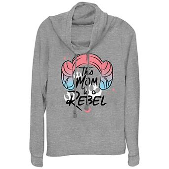 Women's Star Wars This Mom Is A Rebel Cowlneck Graphic Lightweight Long Sleeve