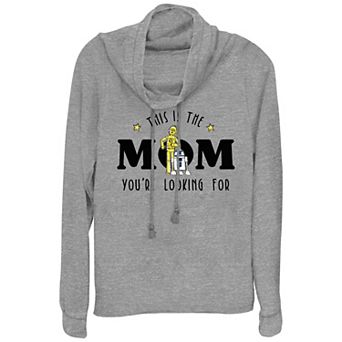 Women's Star Wars This Is The Mom You're Looking For Cowlneck Graphic Lightweight Long Sleeve