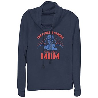 Women's Star Wars The Force Is Strong With This Mom Cowlneck Graphic Lightweight Long Sleeve