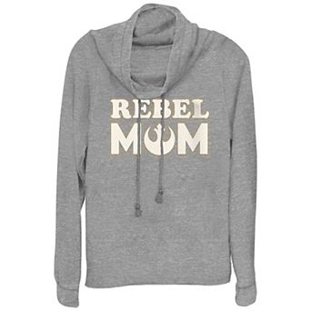 Women's Star Wars Rebel Mom Cowlneck Graphic Lightweight Long Sleeve