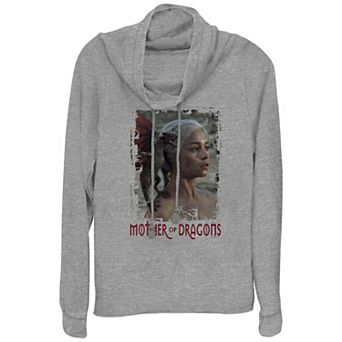 Women's Game Of Thrones Mother Of Dragons Cowlneck Graphic Lightweight Long Sleeve