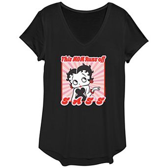 Women's Betty Boop My Mom Runs Off Sass Graphic Tee