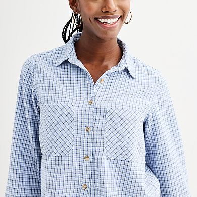 Juniors' SO Shrunken Flannel Shirt
