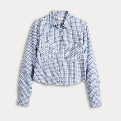 Juniors' SO Shrunken Flannel Shirt