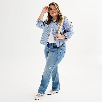 Juniors' Plus Size SO® Shrunken Flannel Shirt