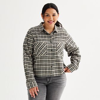 Juniors' Plus Size SO® Shrunken Flannel Shirt