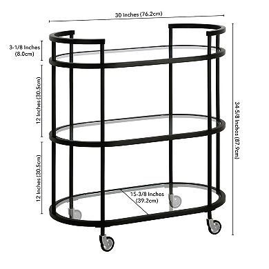 Finley & Sloane Leif Oval Bar Cart