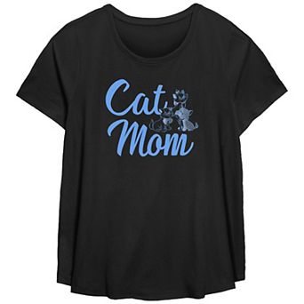 Disney's The Aristocats Plus Size Cat Mom Scoop Hem Flowy Graphic Tee