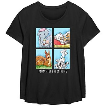 Disney Moms Fix Everything Character Squares Plus Size Flowy Graphic Tee