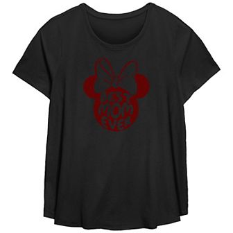 Disney Minnie Mouse Plus Size Best Mom Ever Scoop Hem Flowy Graphic Tee