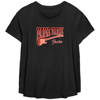 Plus Size Fender Moms Rock Scoop Hem Flowy Graphic Tee
