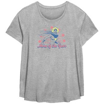 Plus Size Captain Marvel Mom Of The Year Scoop Hem Flowy Graphic Tee
