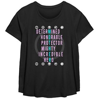 Plus Size Avenger Mom Qualities Scoop Hem Flowy Graphic Tee