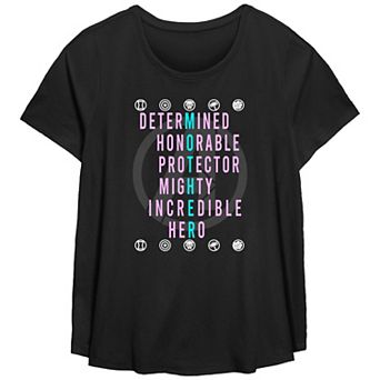 Plus Size Avenger Mom Qualities Scoop Hem Flowy Graphic Tee