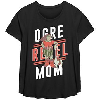 Plus Size Shrek Ogre Rebel Mom Scoop Hem Flowy Graphic Tee
