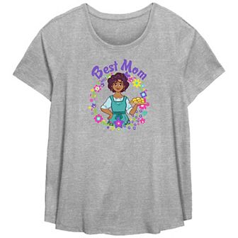 Disney Encanto Plus Size Best Mom Scoop Hem Flowy Graphic Tee