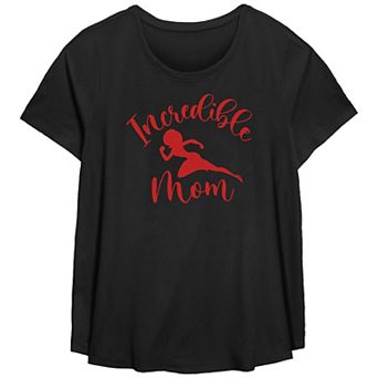 Disney / Pixar The Incredibles Plus Size Elastigirl Incredible Mom Scoop Hem Flowy Graphic Tee