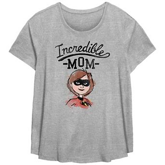 Disney / Pixar The Incredibles Plus Size Incredible Mom Scoop Hem Flowy Graphic Tee