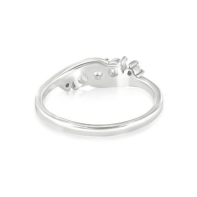 Gemistry Sterling Silver Stone Wave Ring