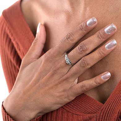 Gemistry Sterling Silver Stone Wave Ring