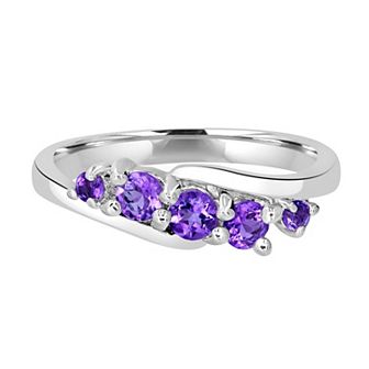 Gemistry Sterling Silver Stone Wave Ring