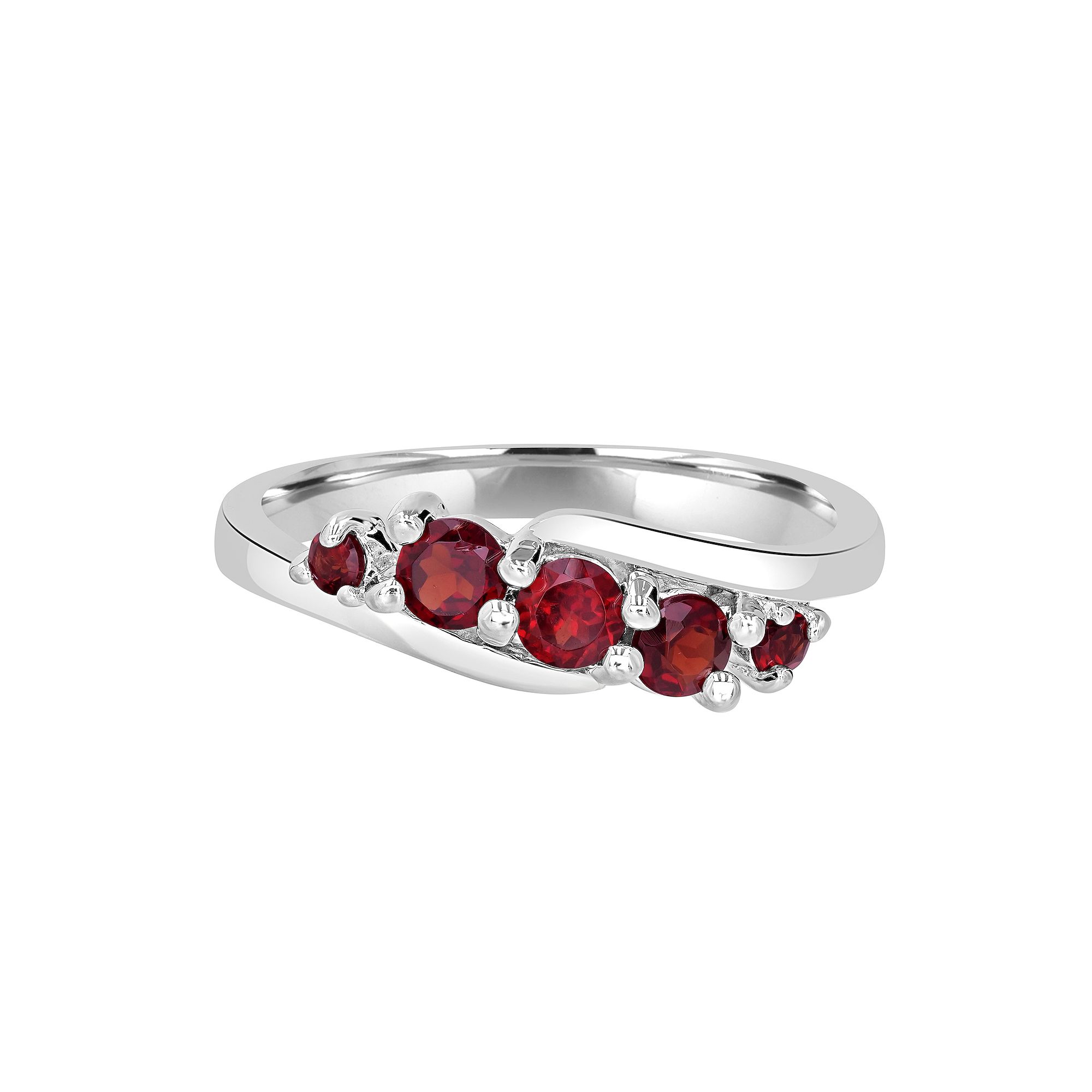 Gemistry Sterling Silver Stone Wave Ring, Womens, Size: 7, Red