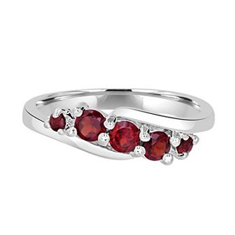Gemistry Sterling Silver Stone Wave Ring
