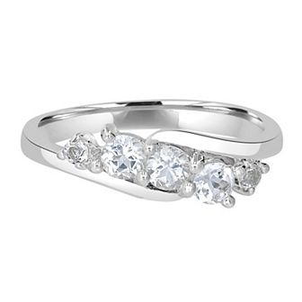 Gemistry Sterling Silver Stone Wave Ring