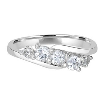 Gemistry Sterling Silver Stone Wave Ring