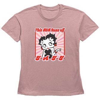 Women's Betty Boop My Mom Runs Off Sass Basic Fit Graphic Tee