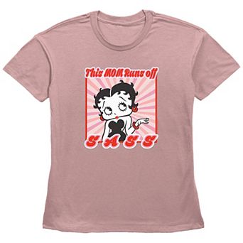 Women's Betty Boop My Mom Runs Off Sass Basic Fit Graphic Tee