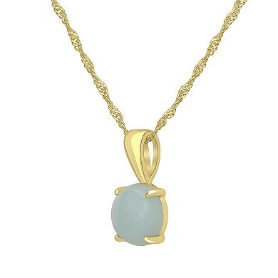 Gemistry 14k Gold over Sterling Silver Stone Round Pendant Necklace