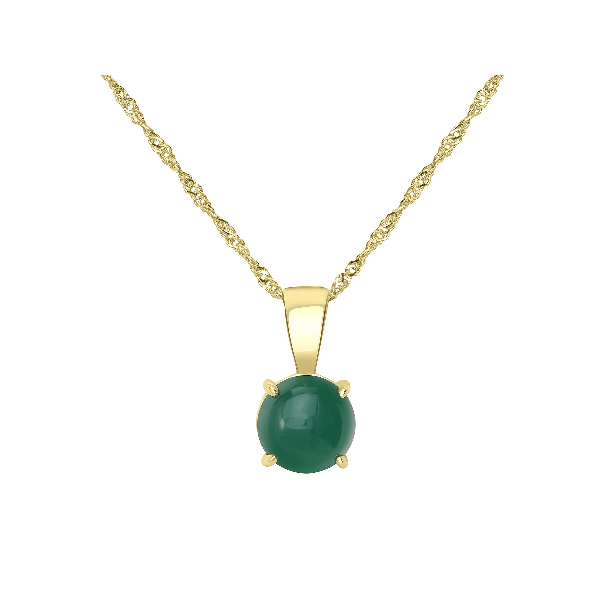 Gemistry 14k Gold over Sterling Silver Stone Round Pendant Necklace, Women