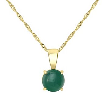 Gemistry 14k Gold over Sterling Silver Stone Round Pendant Necklace
