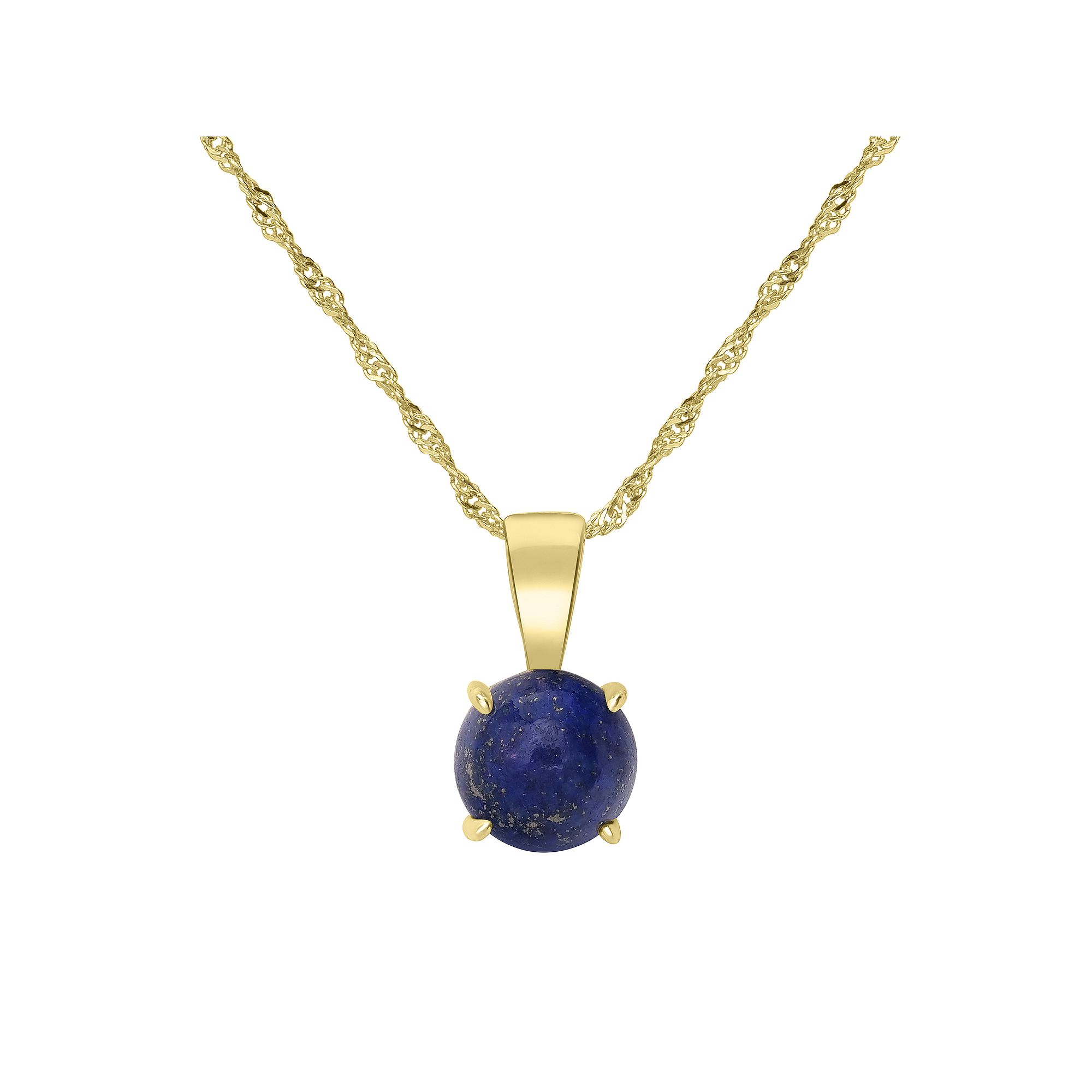 Gemistry 14k Gold over Sterling Silver Stone Round Pendant Necklace, Women