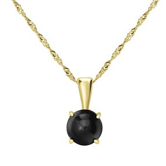 Gemistry 14k Gold over Sterling Silver Stone Round Pendant Necklace