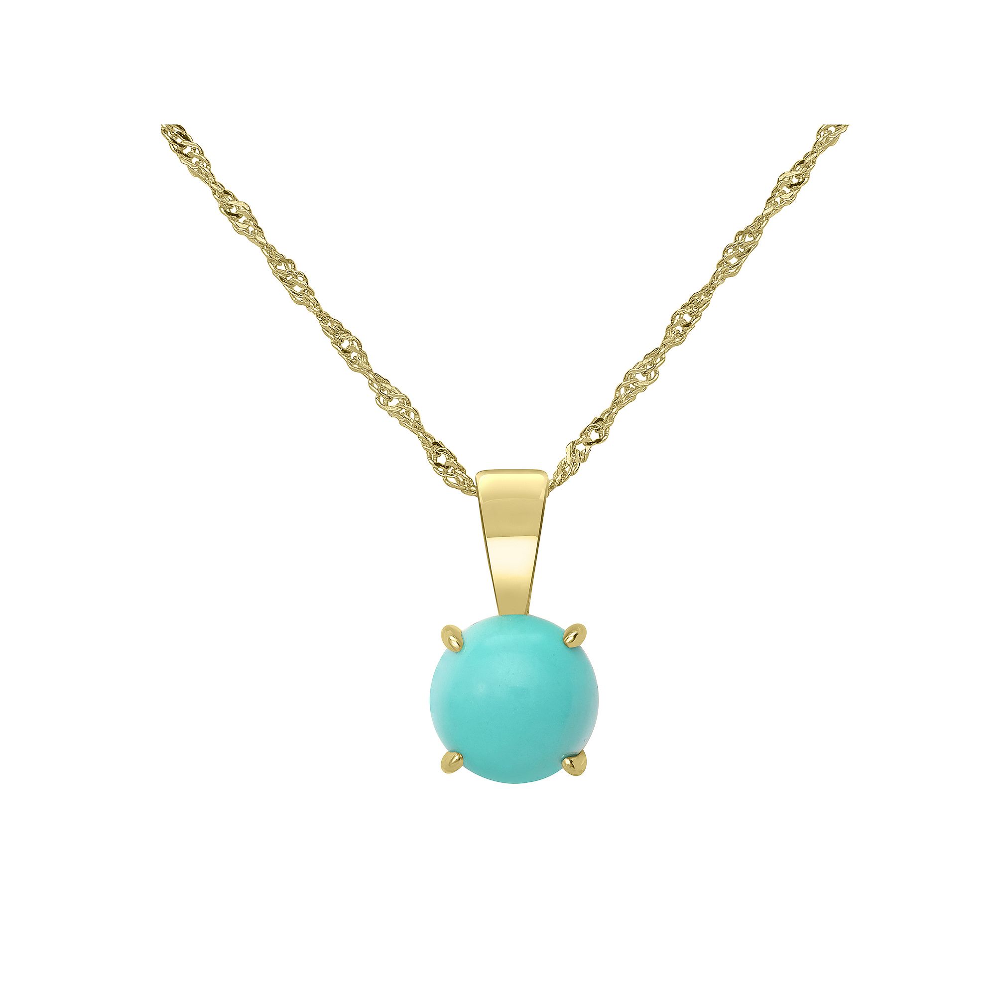 Gemistry 14k Gold over Sterling Silver Stone Round Pendant Necklace, Women