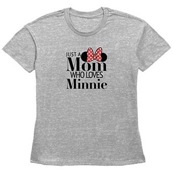 Disney Minnie Mouse Women's Just A Mom Who Loves Minnie Basic Fit Graphic Tee