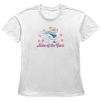 Women's Captain Marvel Mom Of The Year Basic Fit Graphic Tee