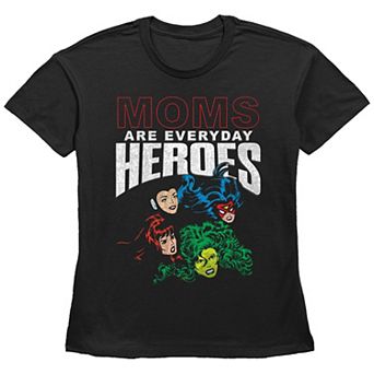 Women's Avengers Moms Are Everyday Heroes Basic Fit Graphic Tee