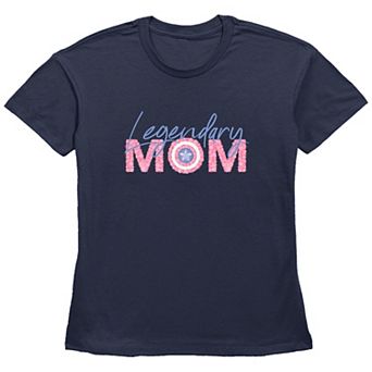 Women's Captain America Legendary Mom Basic Fit Graphic Tee
