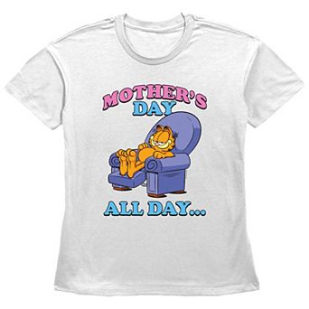 Women's Garfield Moether's Day All Day Basic Fit Graphic Tee