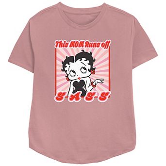 Women's Betty Boop My Mom Runs Off Sass Relaxed Fit Graphic Tee