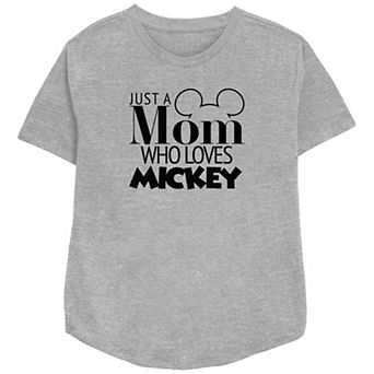 Disney's Mickey Mouse Just A Mom Who Loves Mickey Women's Relaxed Fit Graphic Tee